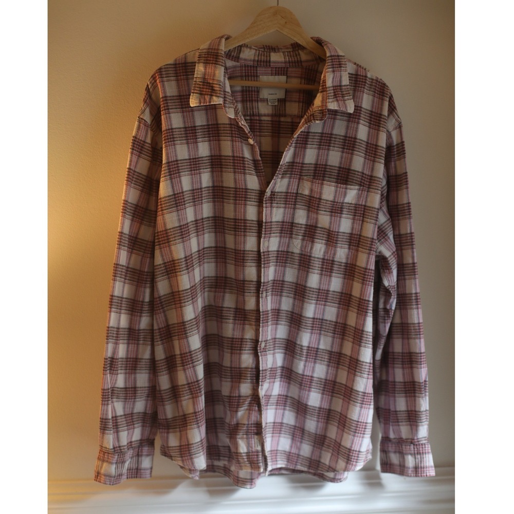 Y2K American Eagle Mens XXL AE Classic Fit Plaid Button Down Shirt Long Sleeve